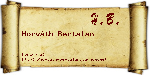 Horváth Bertalan névjegykártya