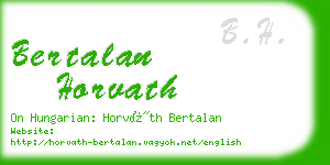 bertalan horvath business card